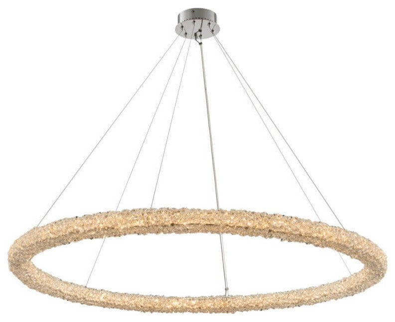 Allegri Lina 48" LED Pendant, Polished Chrome With Firenze CrystalBy Allegri Crystal by Kalco Lighting