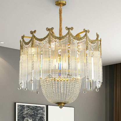 Imperia | Gorgeous Crystal Copper LED Chandelier for Dining Room, Bedroom, Dia23.6xh20.5"By Miron Demid LLC
