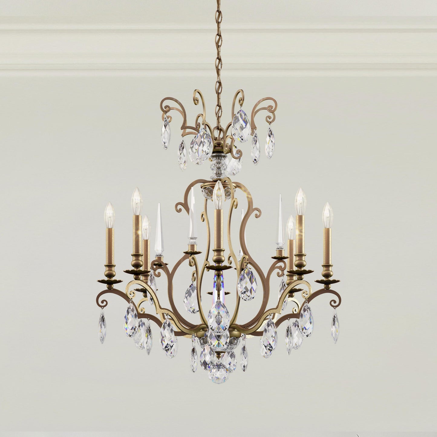 Schonbek Rn3871N-23H 8 Light Crystal Chandelier, Etruscan GoldBy Schonbek
