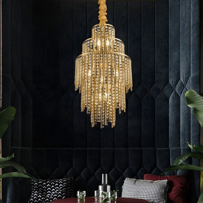 Antibes | Luxury Gold Chandelier With Crystal Balls, Cool Light, DimmableBy Miron Demid LLC