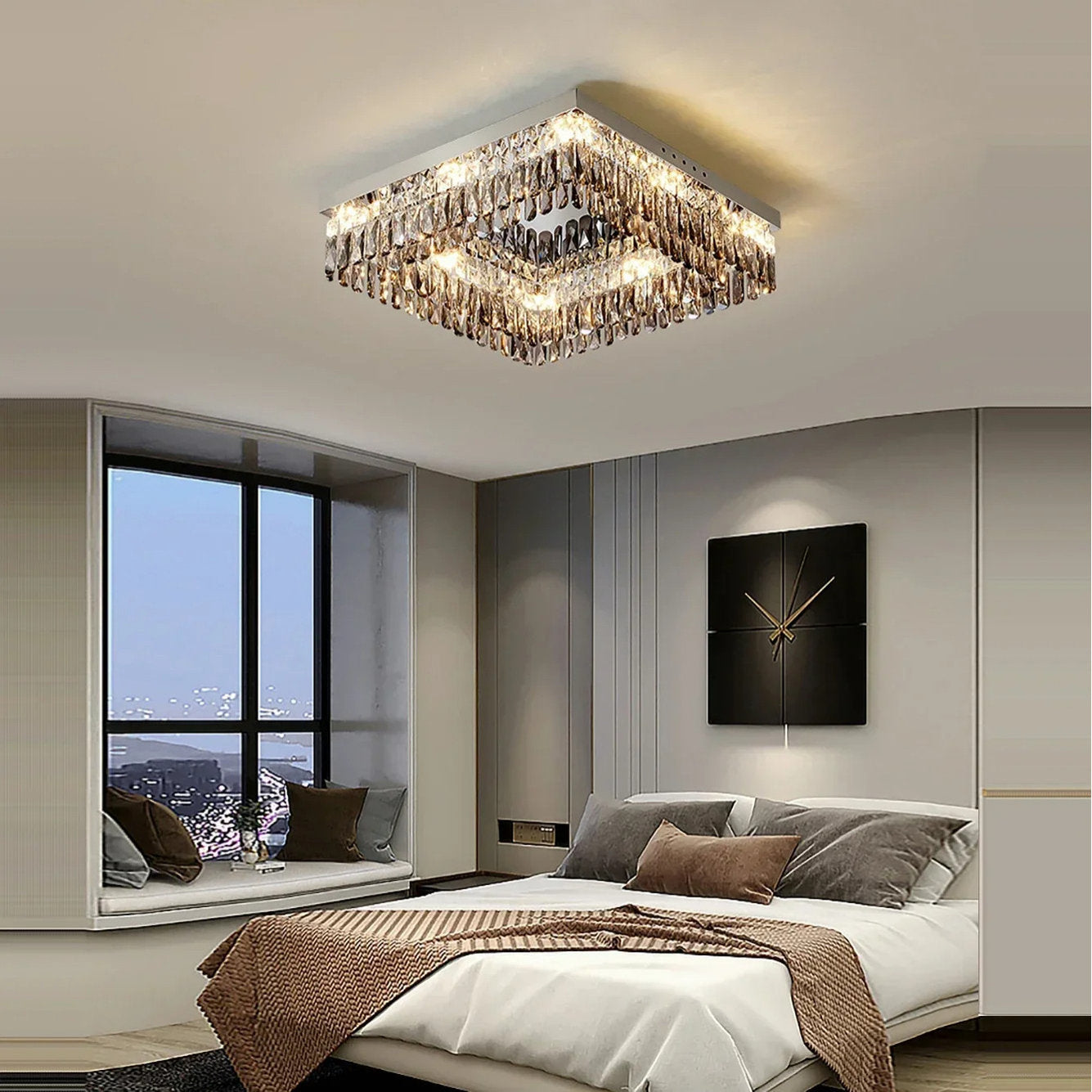 Giano Crystal Ceiling Light, 100cm/39"By MORSALE