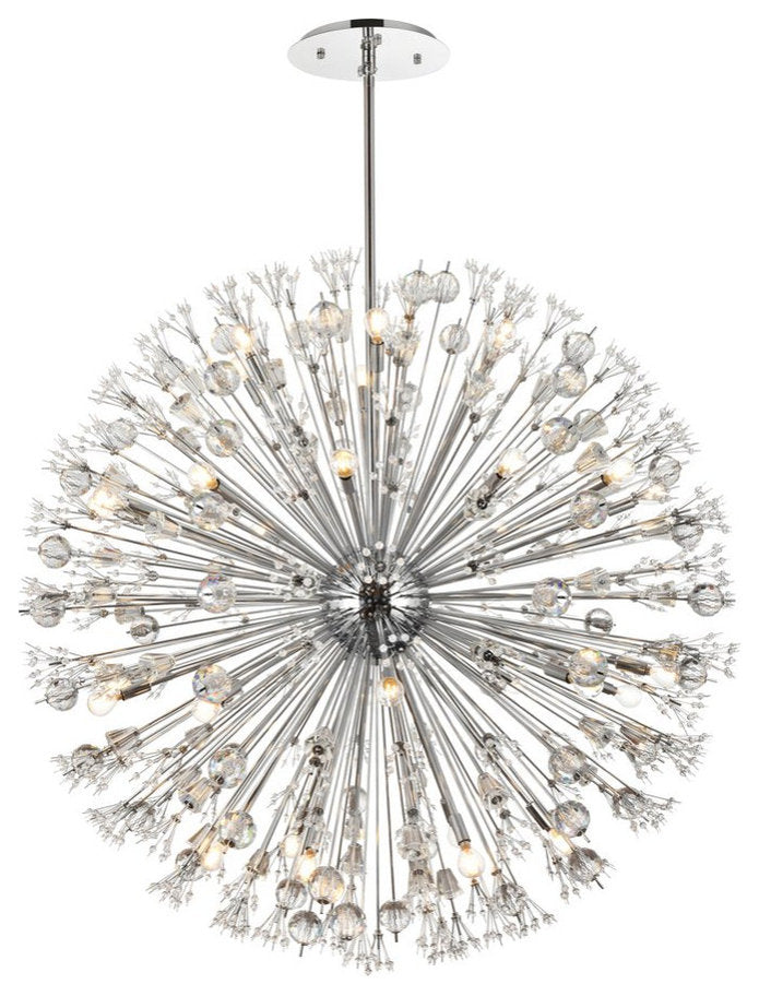 Elegant Lighting 2500D50C Vera 50 inch crystal starburst round pendant in chromeBy Elegant Furniture & Lighting