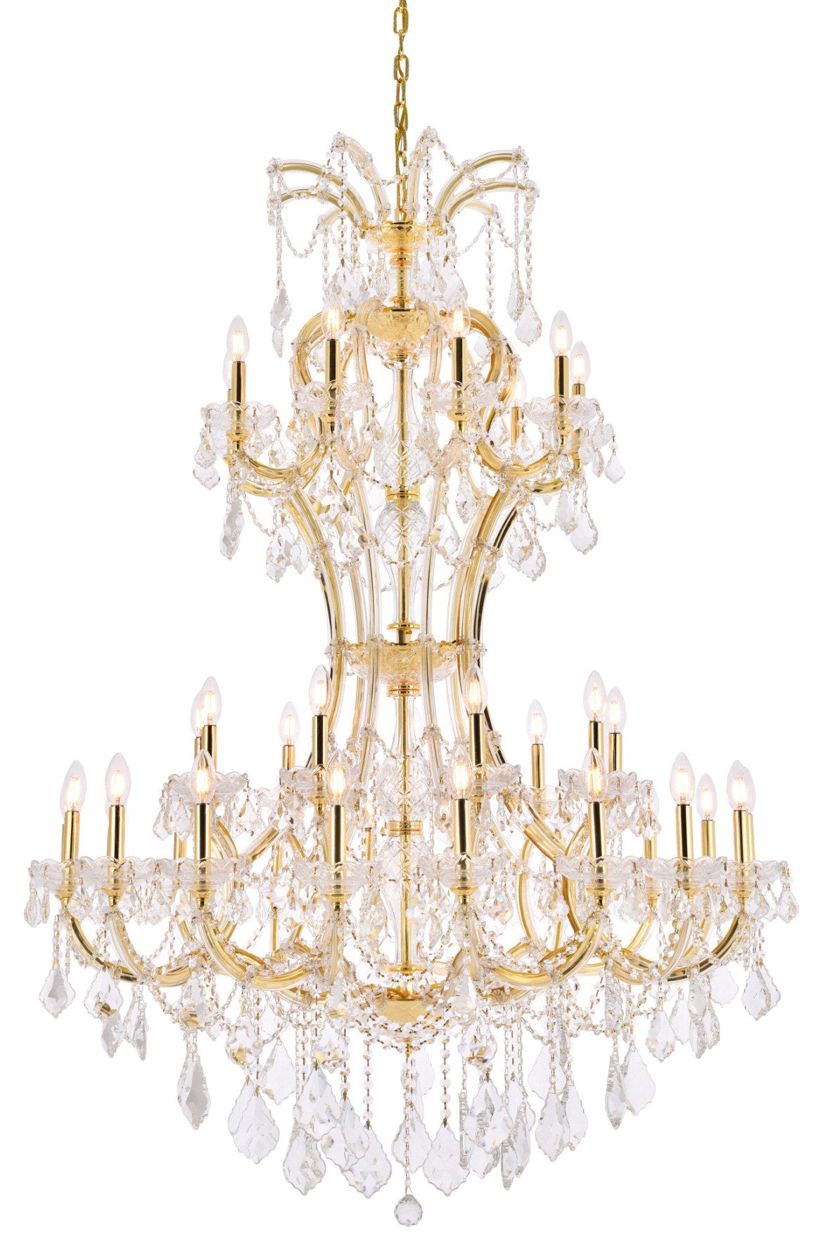 Elegant Lighting 2800D46/RC Maria Theresa 36 Light 46"W Crystal - GoldBy Elegant Furniture & Lighting