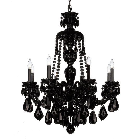 Schonbek 5737BK, 8 Light Crystal Chandelier In Jet BlackBy Schonbek