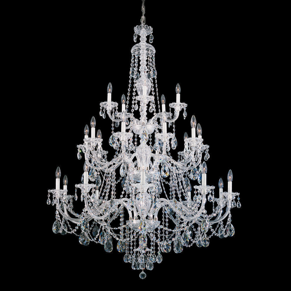 Sterling 25-Light Chandelier in Silver With Clear Heritage CrystalBy Schonbek