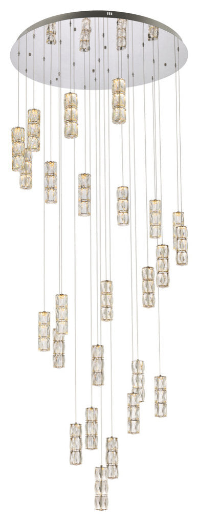 Elegant Lighting Polaris 42" Led Chandelier in ChromeBy Elegant Furniture & Lighting