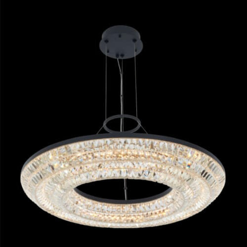 Matte Black LED Pendant from the Zaga CollectionBy Allegri Crystal by Kalco Lighting