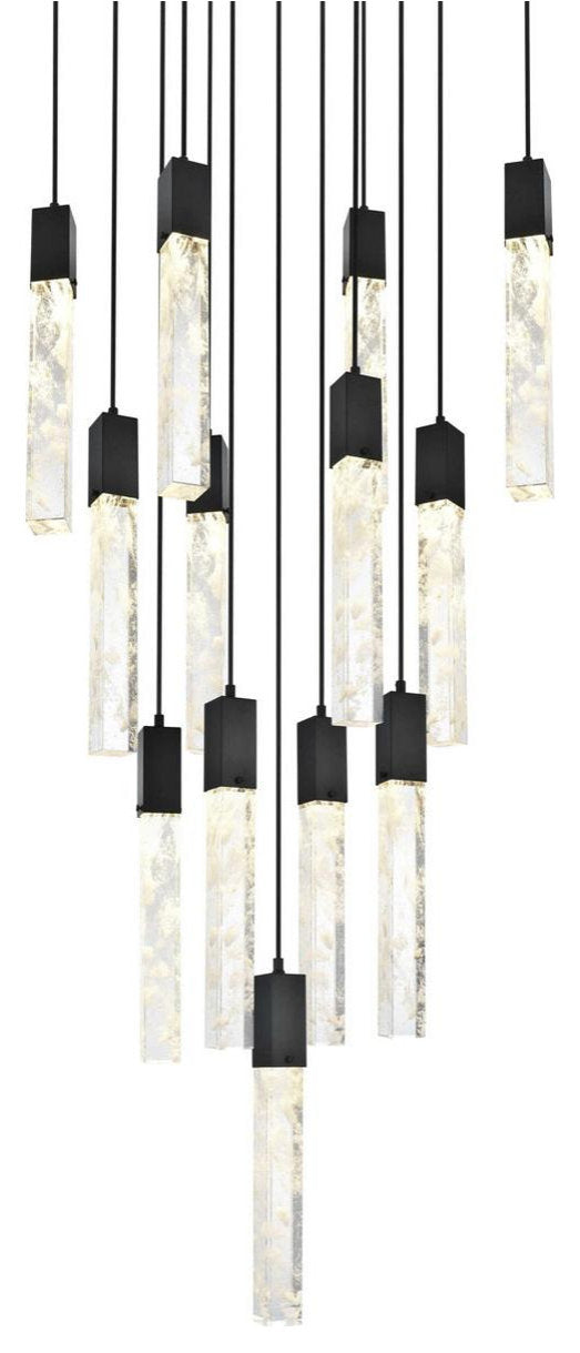 Aurora 13 Light Pendant, BlackBy Elegant Furniture & Lighting