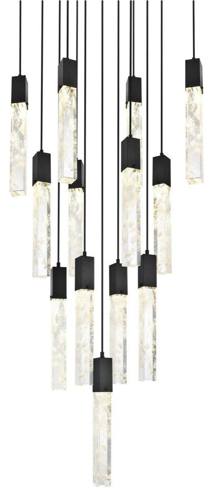 Aurora 13 Light Pendant, BlackBy Elegant Furniture & Lighting