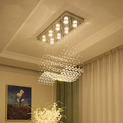 Agropoli | Luxury Rectangle LED Crystal Lamp for Dining Room, L47.2xw9.8xh39.4", Cool LightBy Miron Demid LLC