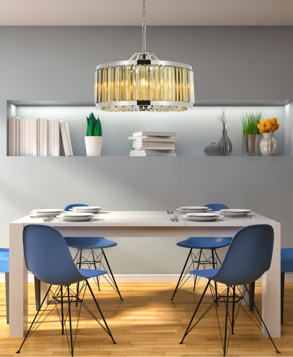 Urban Classic 1203D28PN-GT/RC 8 light polished nickel Chandelier Golden TeakBy URBAN CLASSIC