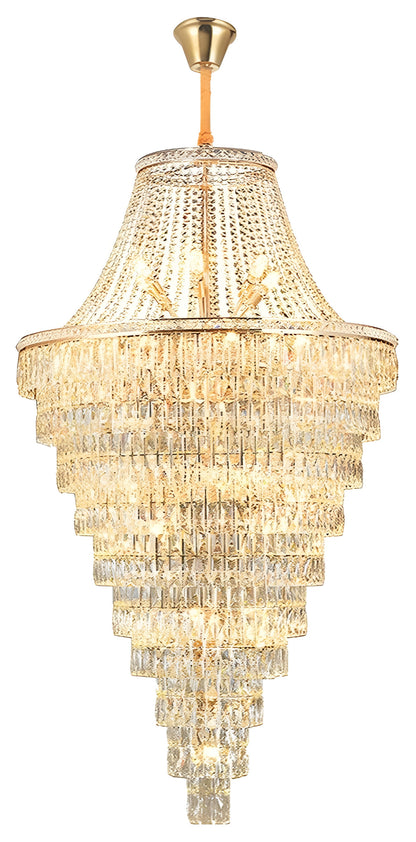 La Croix-sur-Roudoule | Duplex Spiral Crystal Stairway Chandelier, Dia31.5"By Miron Demid LLC