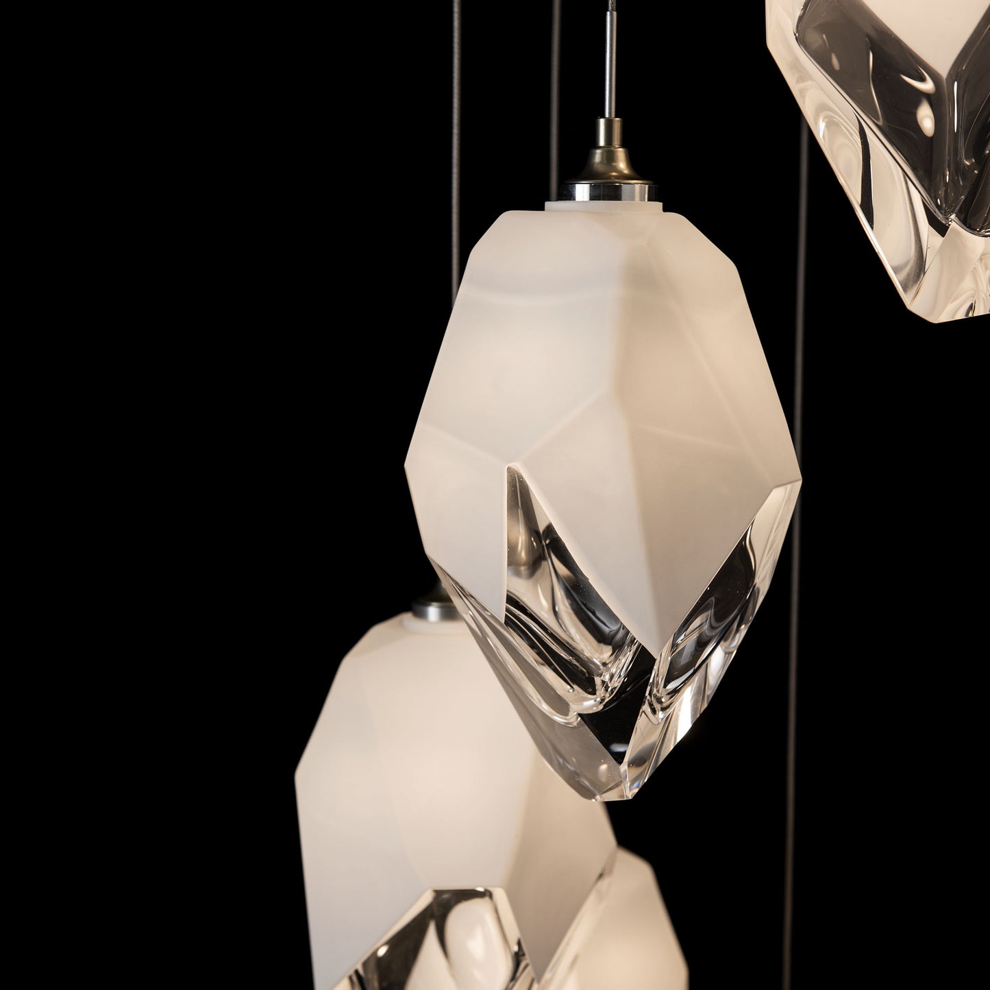 Chrysalis 9-Light Large Crystal Pendant Modern Brass White Crystal LongBy Hubbardton Forge
