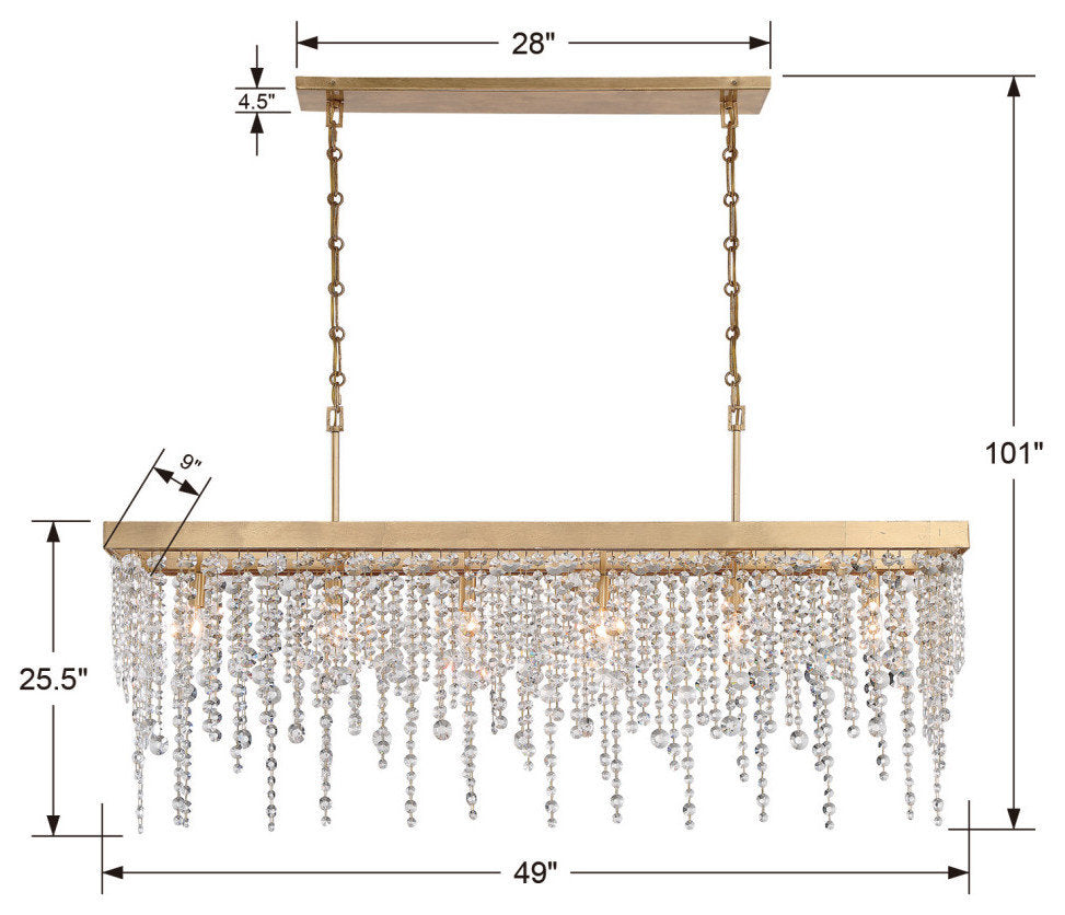 Winham 6 Light Antique Gold ChandelierBy Crystorama Lighting