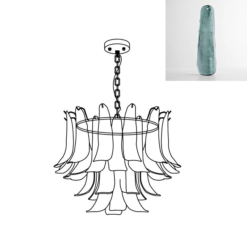 Glass Leaf Chandelier
