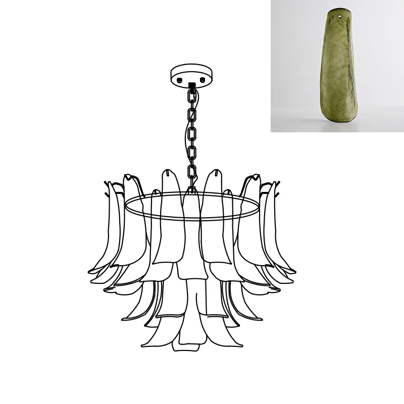 Glass Leaf Chandelier