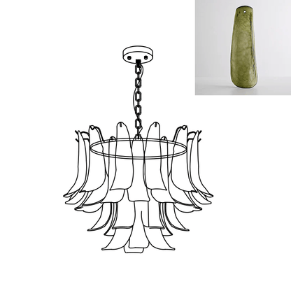 Glass Leaf Chandelier