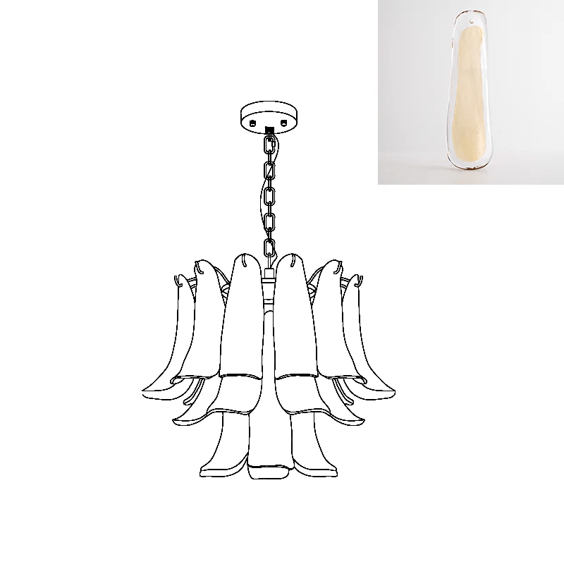 Glass Leaf Chandelier