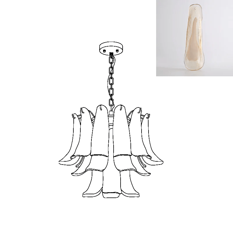 Glass Leaf Chandelier