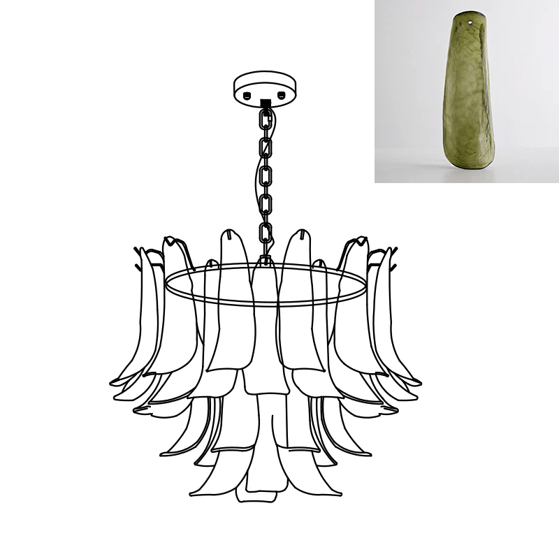 Glass Leaf Chandelier