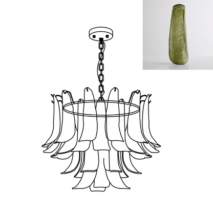 Glass Leaf Chandelier