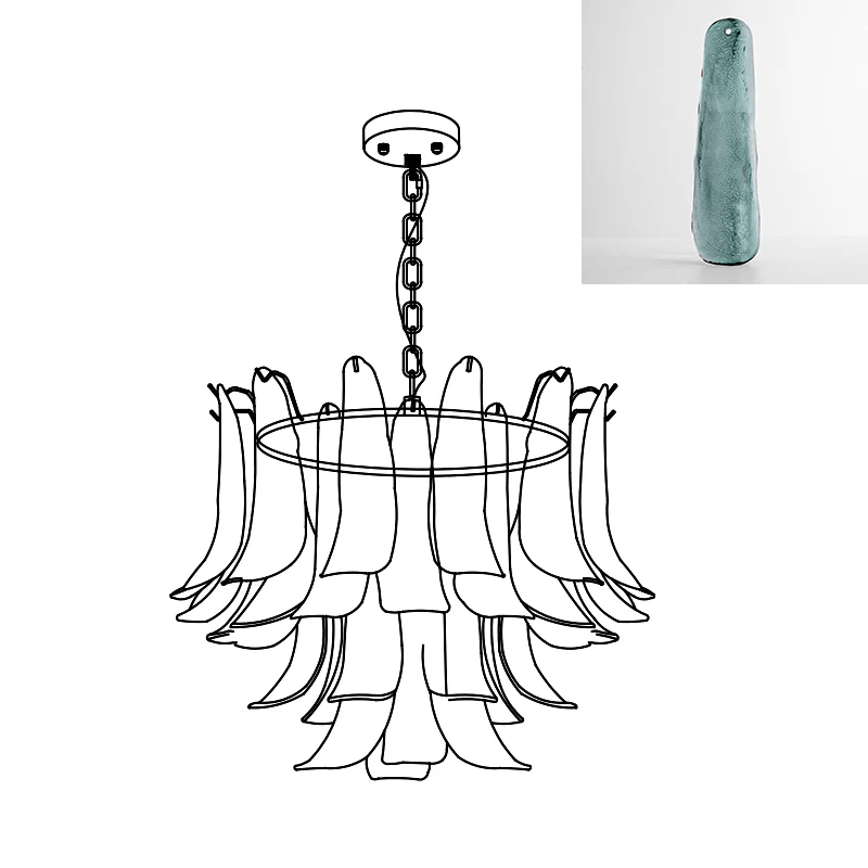 Glass Leaf Chandelier