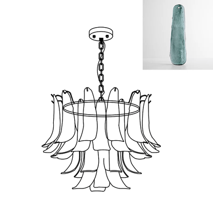 Glass Leaf Chandelier