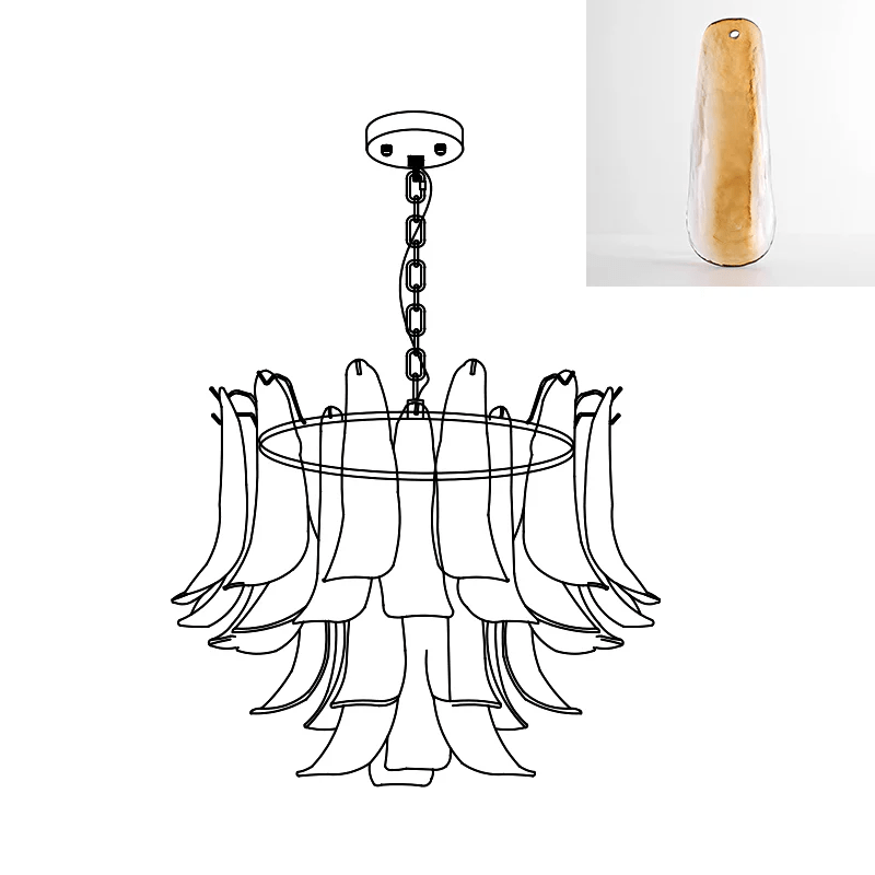 Glass Leaf Chandelier