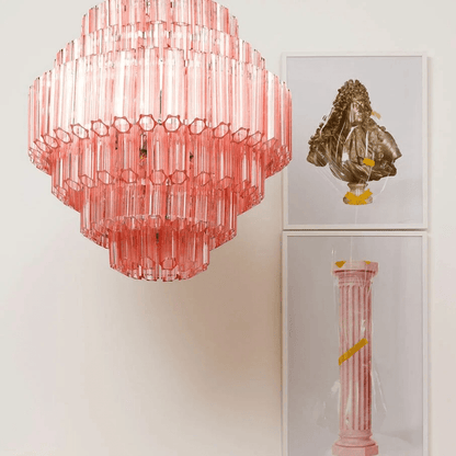 Pink Palermo Glass Chandelier