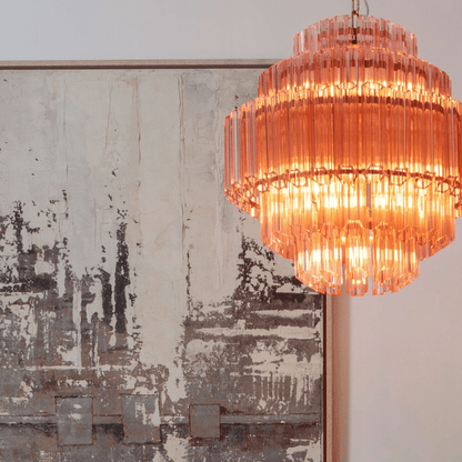 Pink Palermo Glass Chandelier