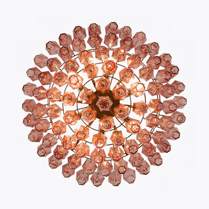 Pink Polygon Drop Chandelier