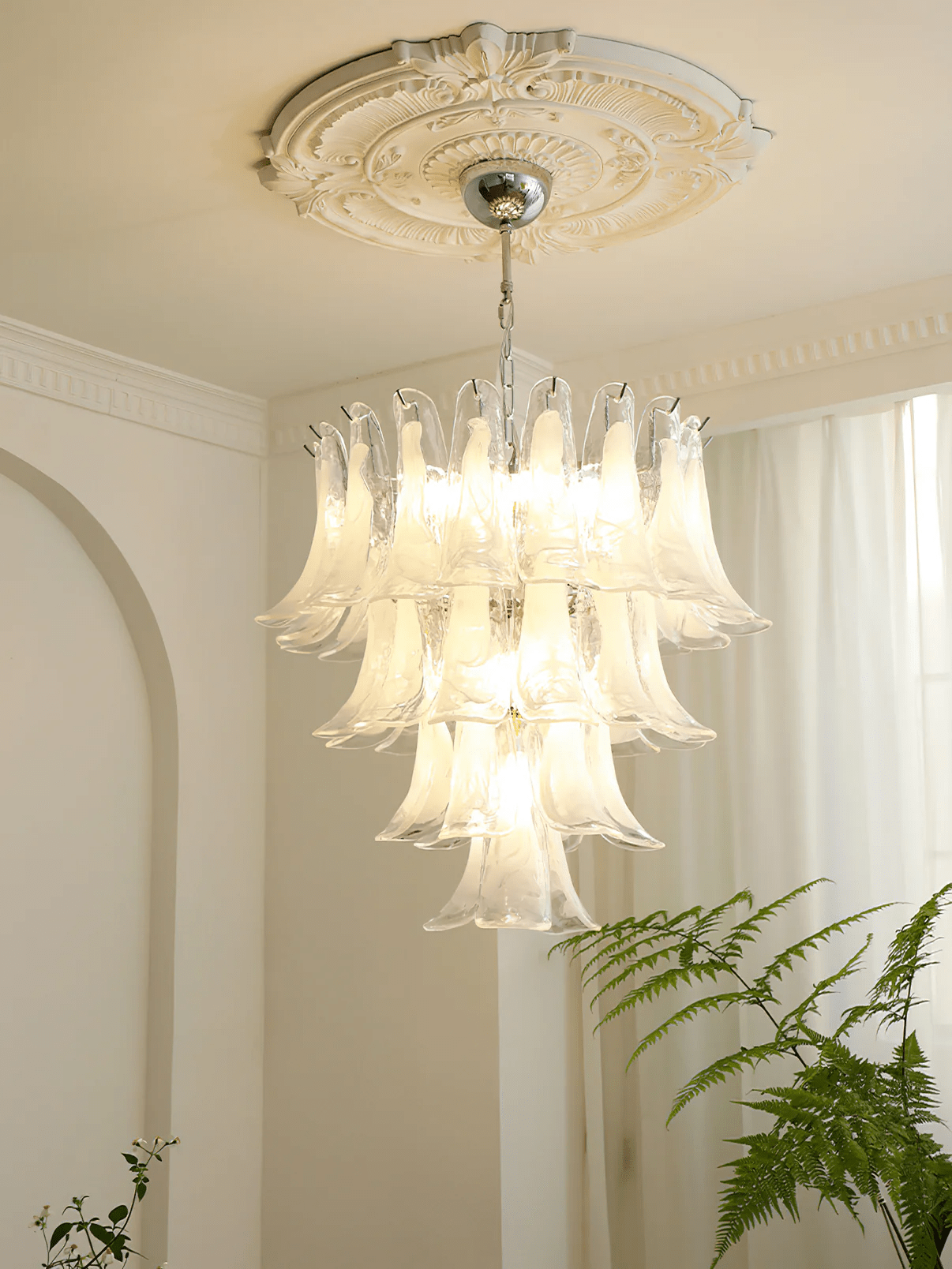 Glass Leaf Chandelier