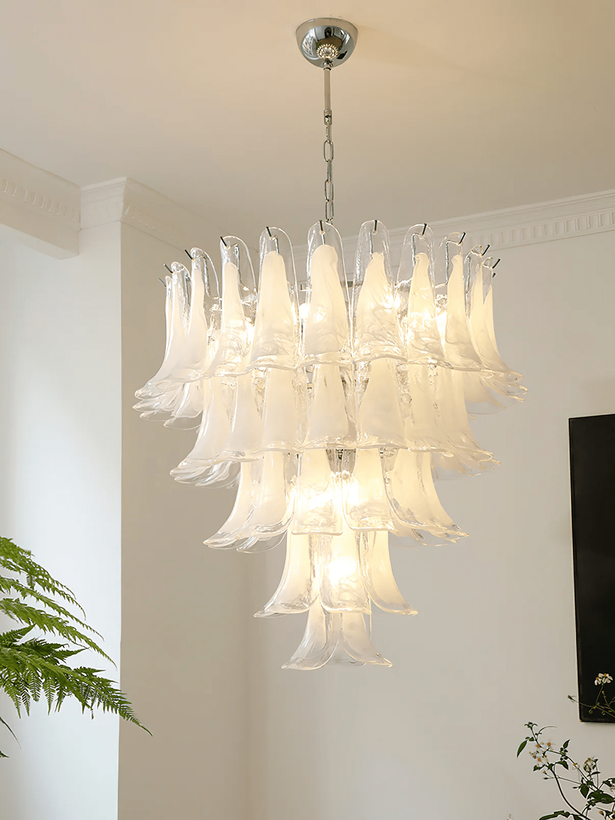 Glass Leaf Chandelier