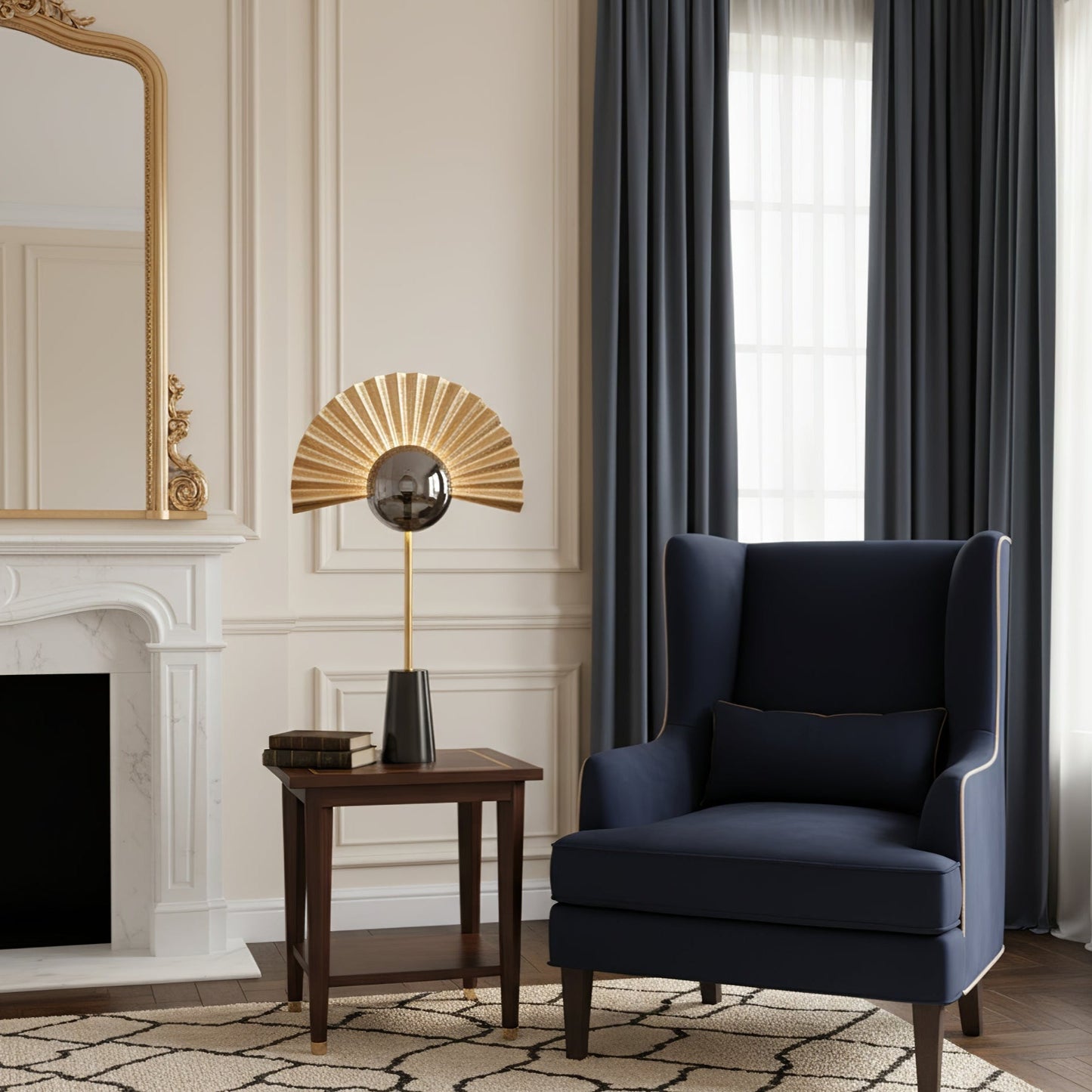 Gilded Fan Table Lamp