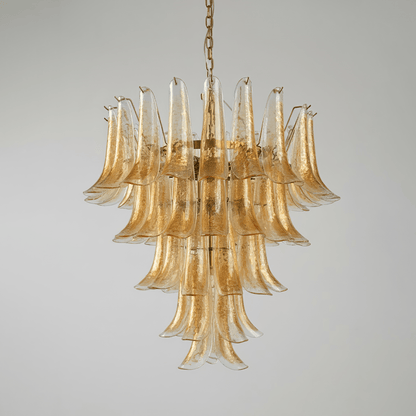 Amber Glass Petals Chandelier