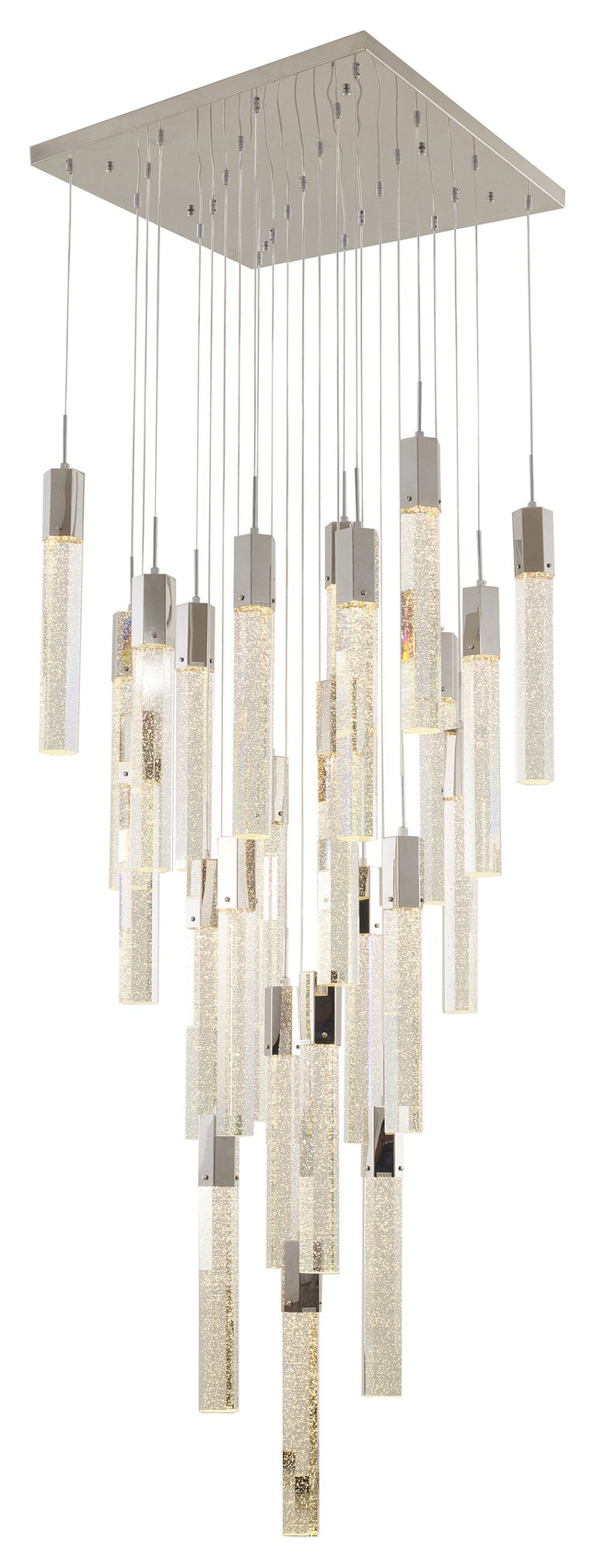 25-Light Chrome Stainless Steel Chandelier With CrystalsBy Design Living