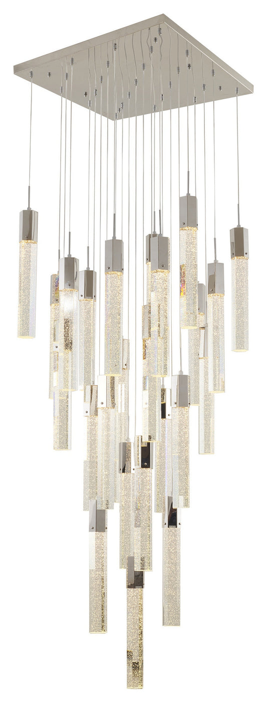 25-Light Chrome Stainless Steel Chandelier With CrystalsBy Design Living