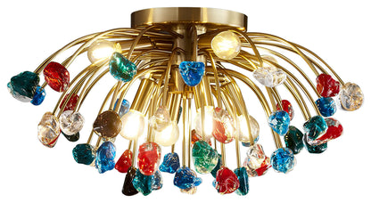 Aggius | Colorful Crystal Led Round Ceiling Chandelier, 23.6", ColorfulBy Miron Demid LLC