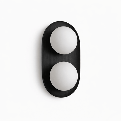 Duo Orb Wood Wall Lamp