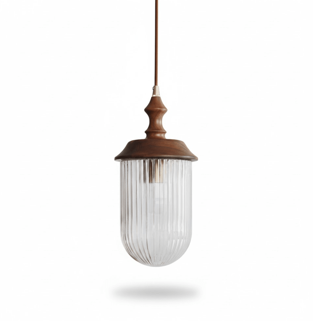 Solas Ribbed Glass Pendant Lamp