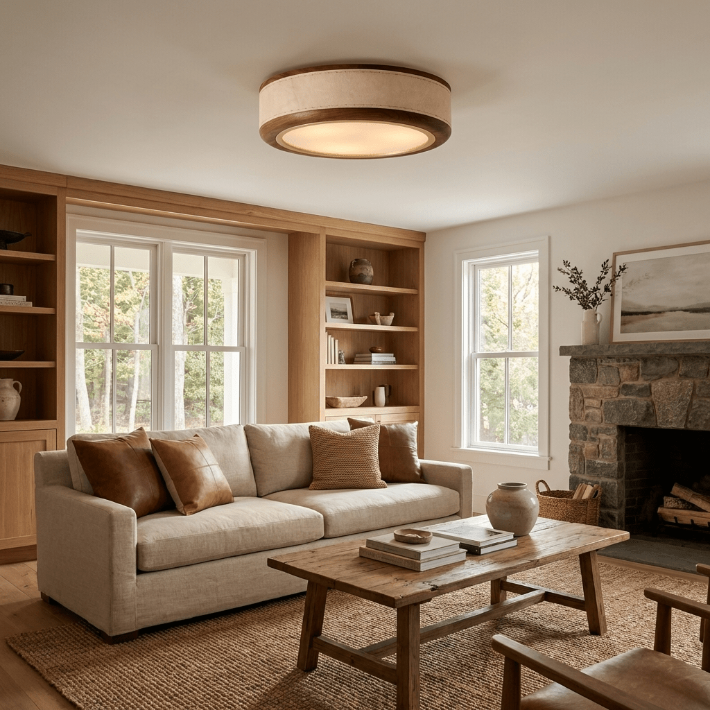 Crafted Leather Ceiling Light