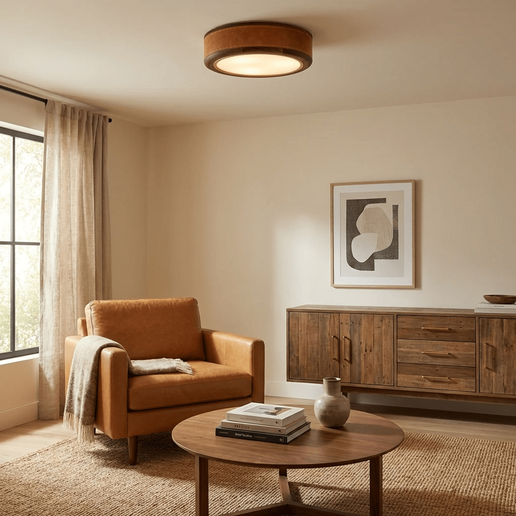 Crafted Leather Ceiling Light