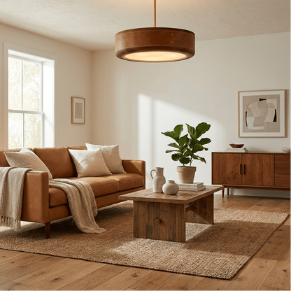 Crafted Leather Ceiling Light