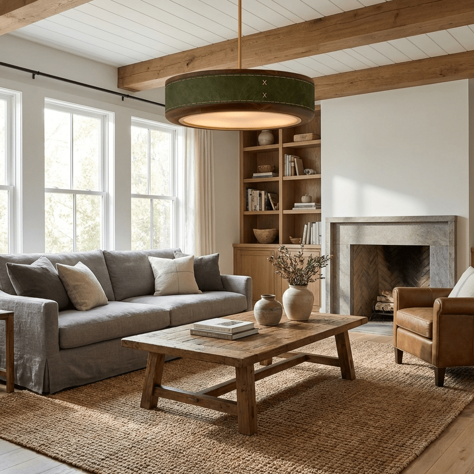 Crafted Leather Ceiling Light