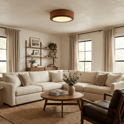 Crafted Leather Ceiling Light