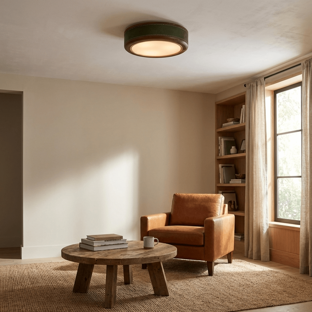 Crafted Leather Ceiling Light