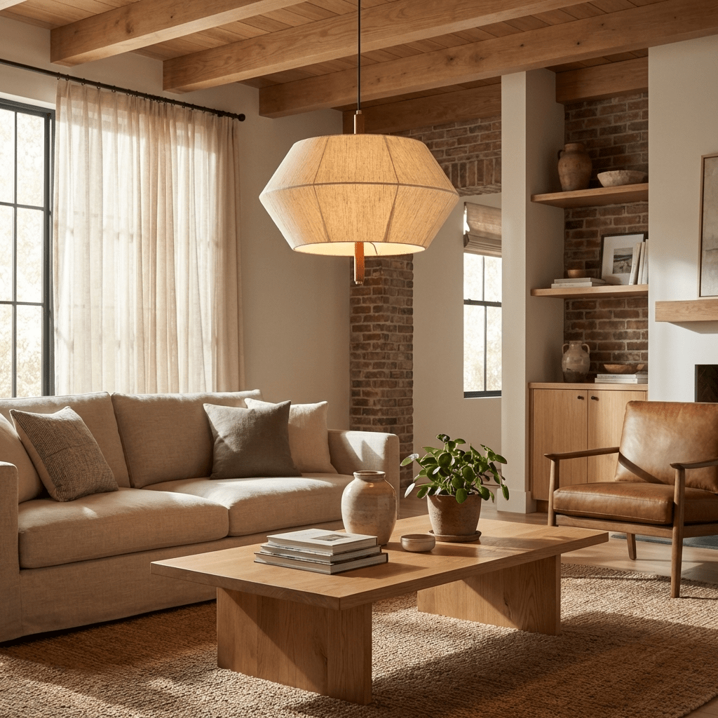 Soren Linen Geometric Pendant Lamp