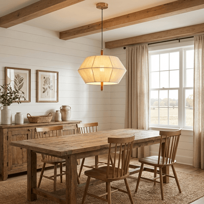 Soren Linen Geometric Pendant Lamp