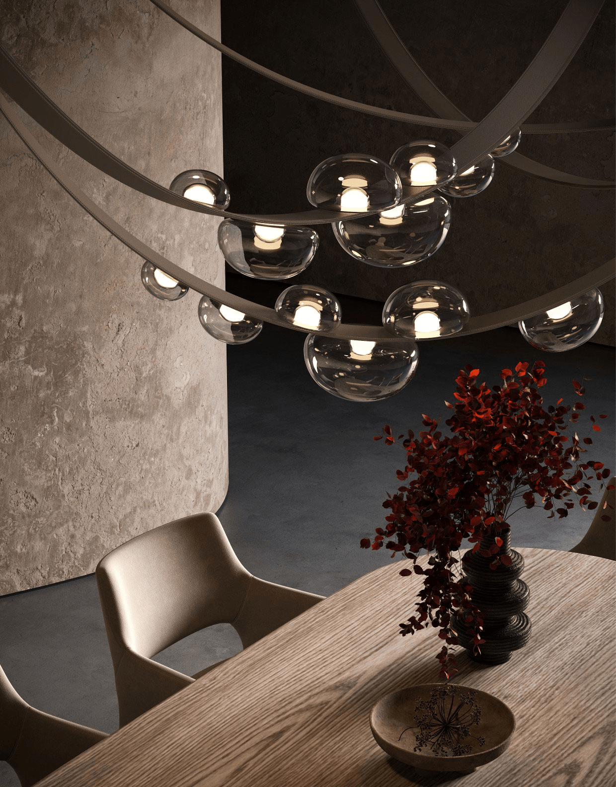 Orvyn Leather Arc Chandelier