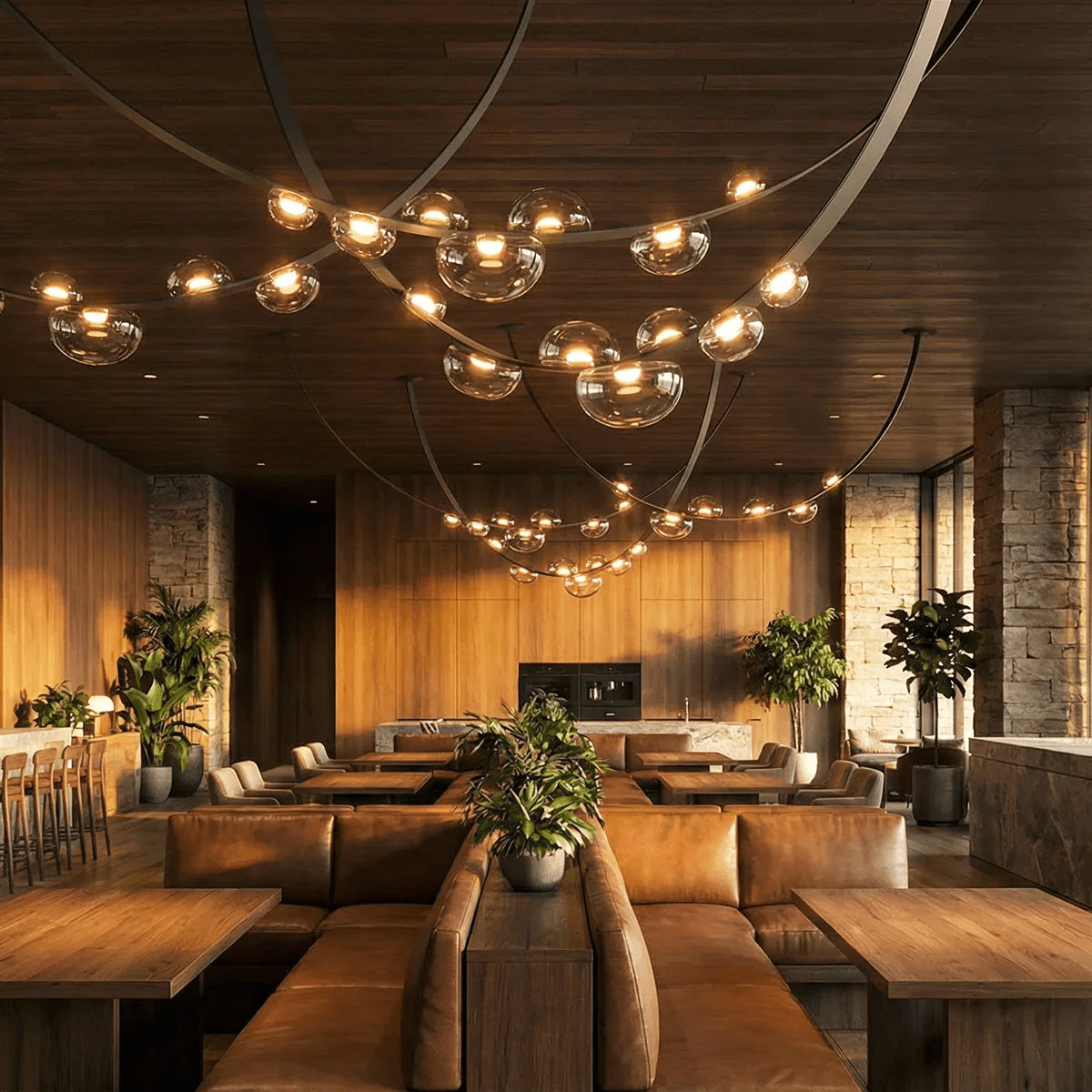 Orvyn Leather Arc Chandelier